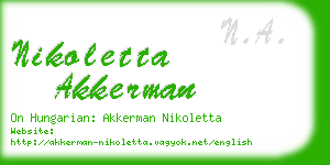 nikoletta akkerman business card